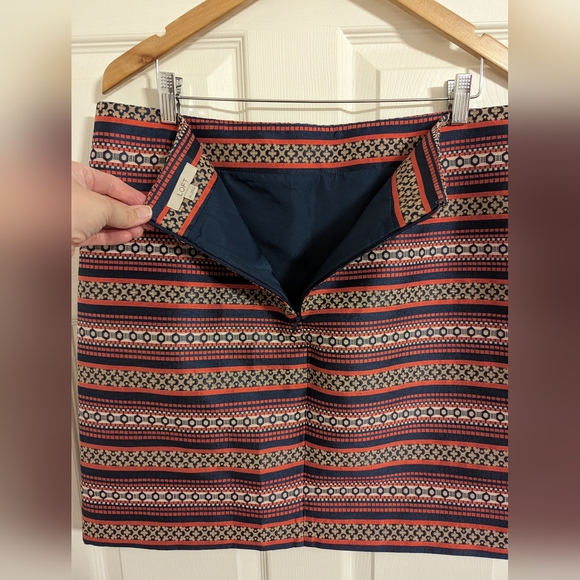 Ann Taylor Loft blue red striped skirt size 16 - Picture 2 of 8